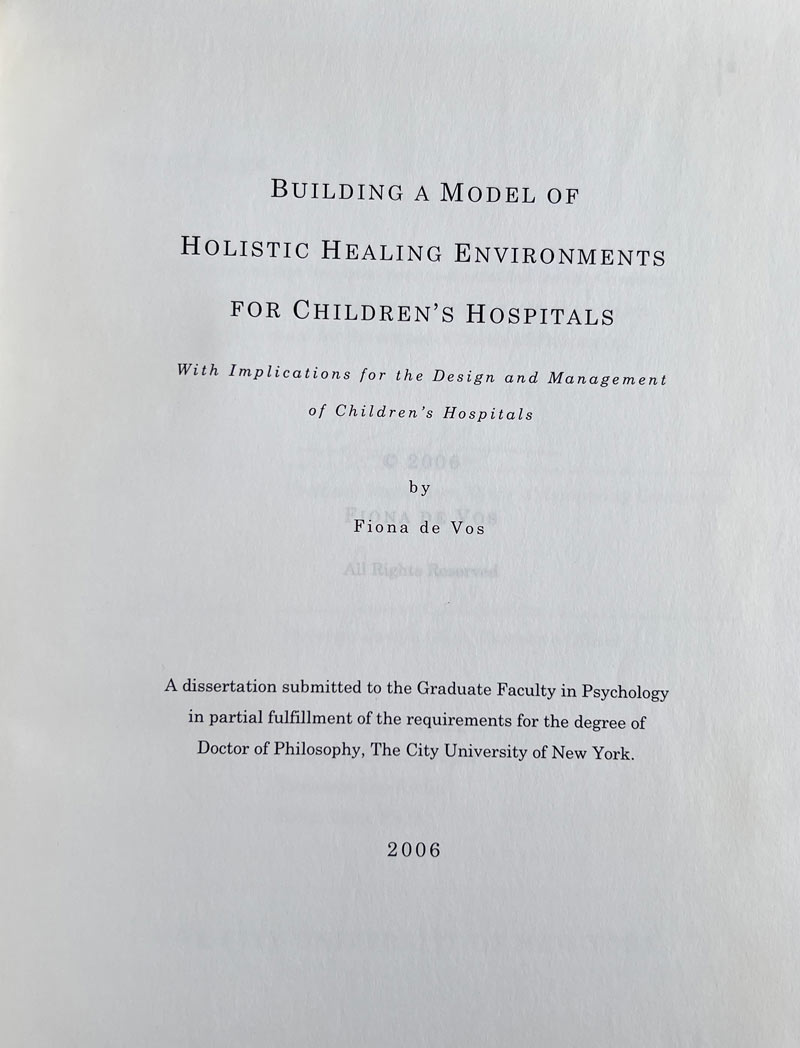 model holistic healing environments